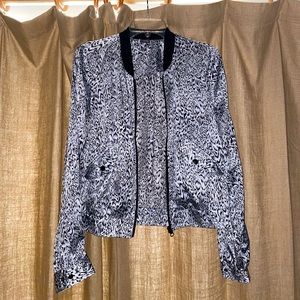 Sparkle & Fade Women’s Leopard Print Bomber Jacket